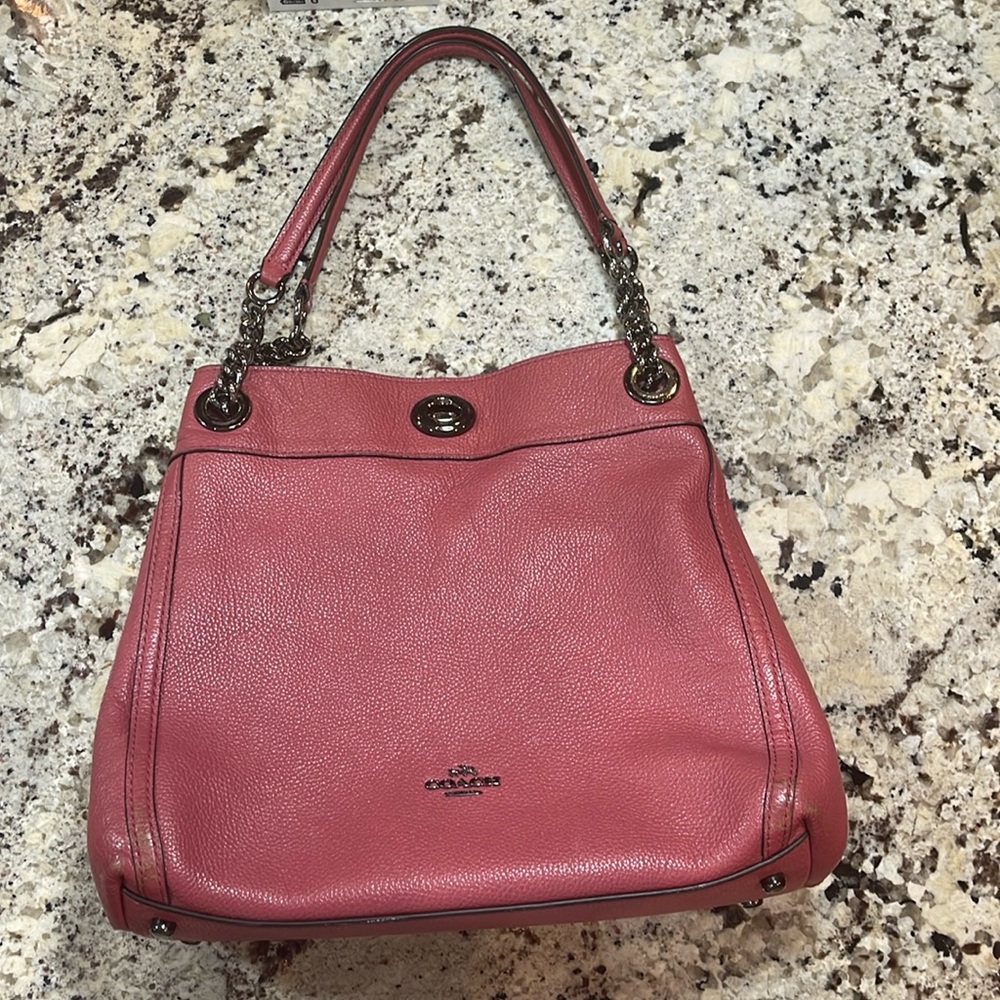 Pink coach hand bag